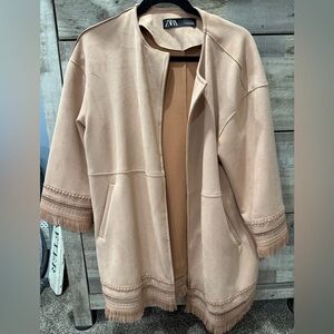 Beautiful Zara blush suede jacket.  Size medium!